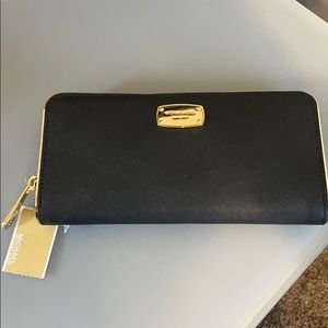 Michael Kors Wallet Saffiano Frame Black
